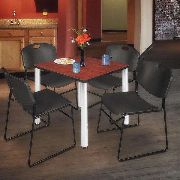 Square Tables > Breakroom Tables > Kee Square Table & Chair Sets, 30 W, 30 L, 29 H, Cherry
