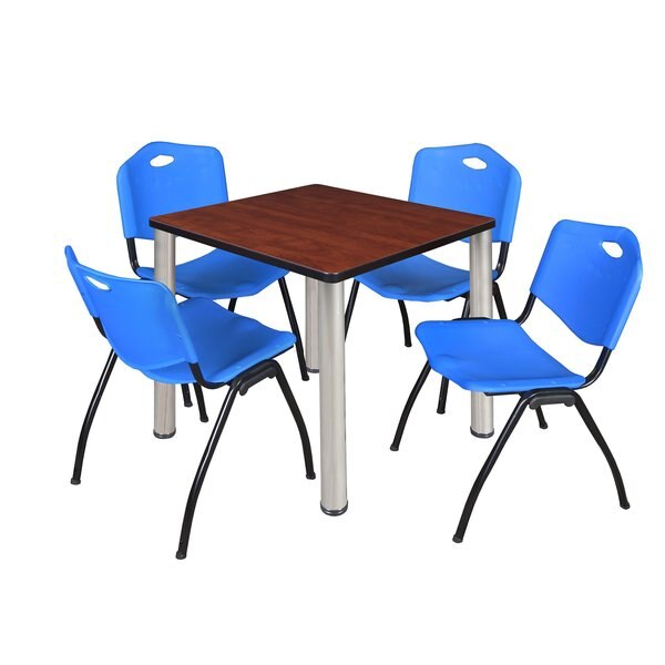 Square Tables > Breakroom Tables > Kee Square Table & Chair Sets, 30 W, 30 L, 29 H, Cherry