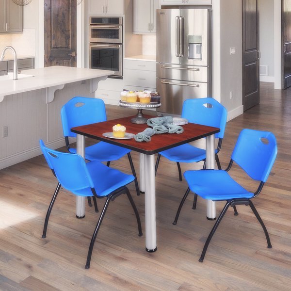 Square Tables > Breakroom Tables > Kee Square Table & Chair Sets, 30 W, 30 L, 29 H, Cherry
