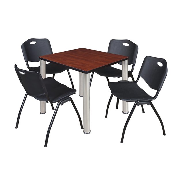Square Tables > Breakroom Tables > Kee Square Table & Chair Sets, 30 W, 30 L, 29 H, Cherry