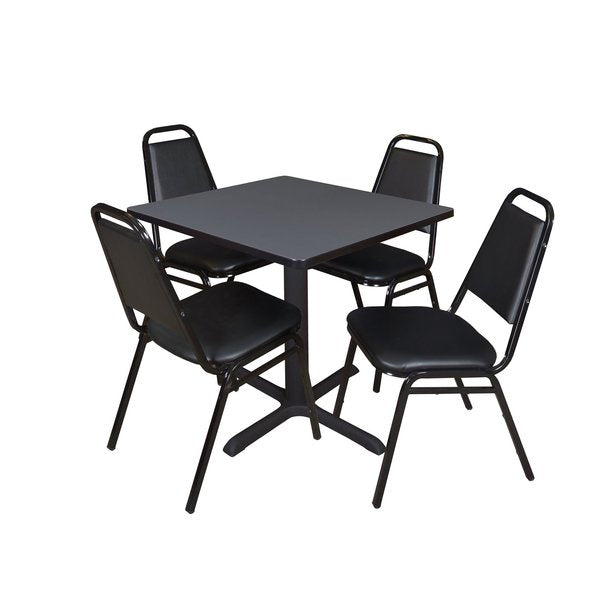 Square Tables > Breakroom Tables > Cain Square Table & Chair Sets, 30 W, 30 L, 29 H, Grey