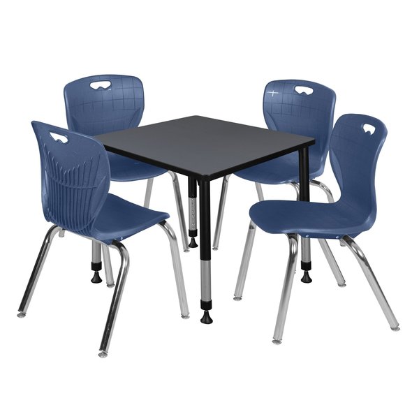 Tables > Height Adjustable > Square Table & Chair Sets, 30 X 30 X 23-36
