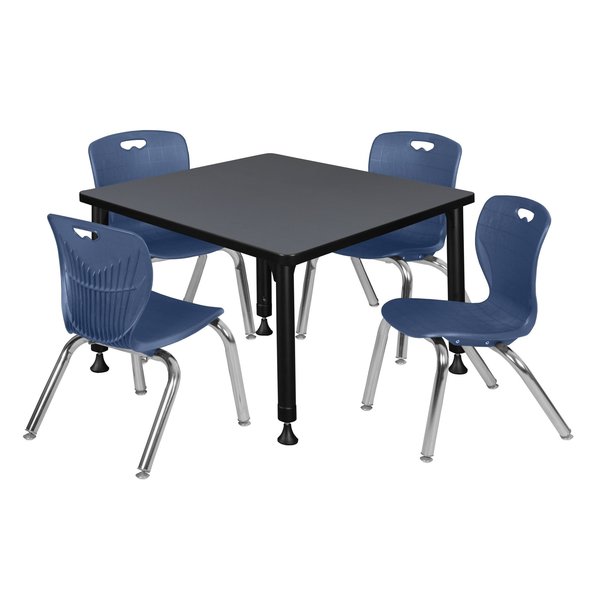 Tables > Height Adjustable > Square Table & Chair Sets, 30 X 30 X 23-36