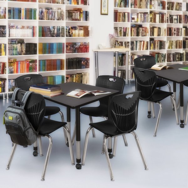 Tables > Height Adjustable > Square Mobile Table & Chair Sets, 30 X 30 X 23-34