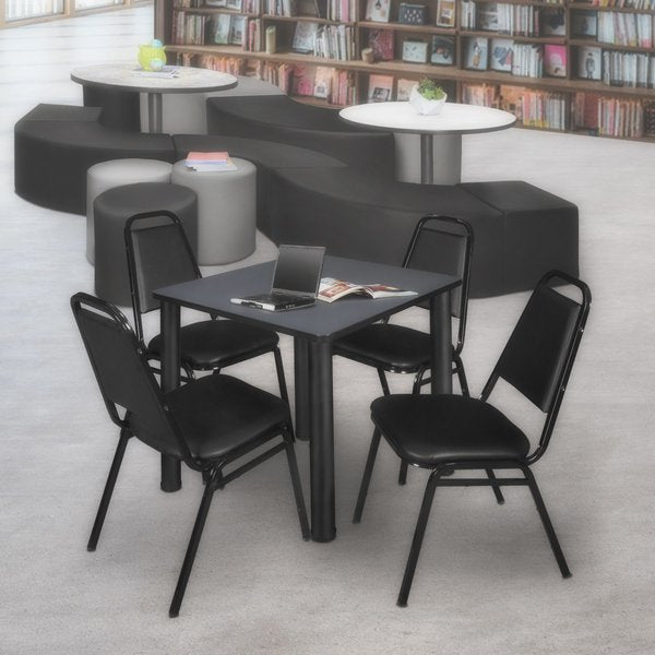 Square Tables > Breakroom Tables > Kee Square Table & Chair Sets, 30 W, 30 L, 29 H, Grey