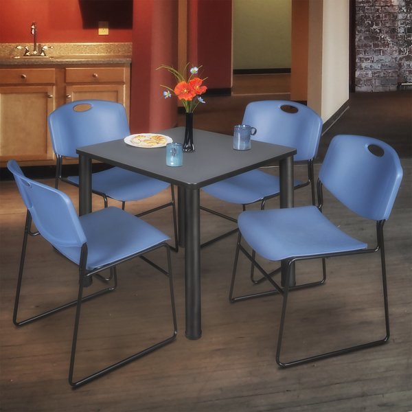 Square Tables > Breakroom Tables > Kee Square Table & Chair Sets, 30 W, 30 L, 29 H, Grey