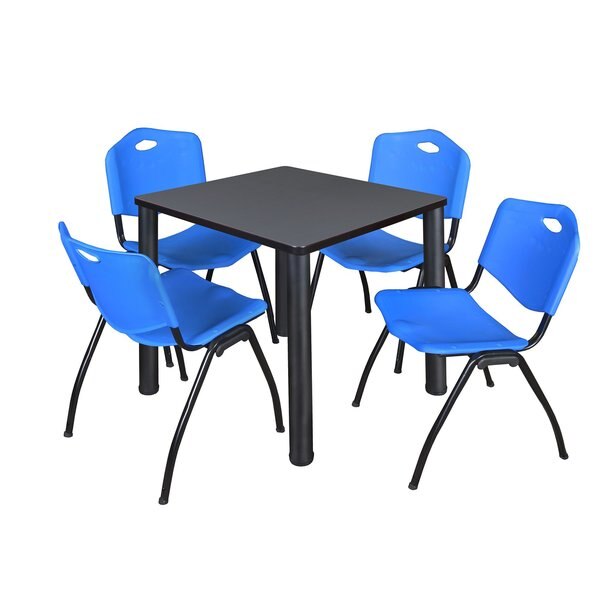 Square Tables > Breakroom Tables > Kee Square Table & Chair Sets, 30 W, 30 L, 29 H, Grey