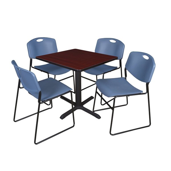Square Tables > Breakroom Tables > Cain Square Table & Chair Sets, 30 W, 30 L, 29 H, Mahogany
