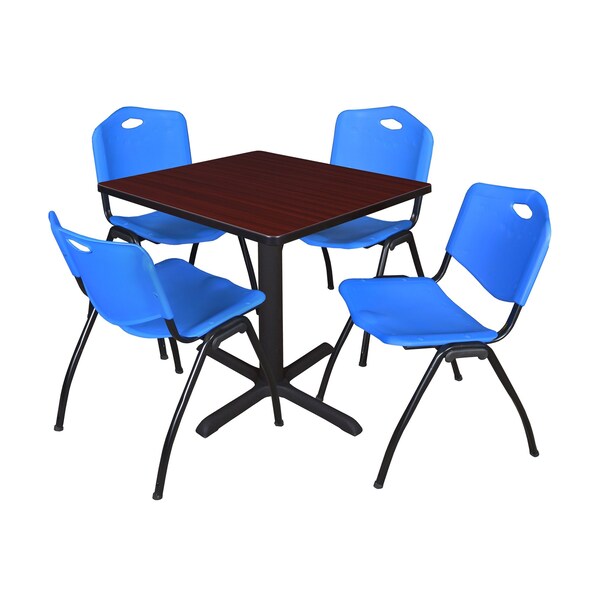 Square Tables > Breakroom Tables > Cain Square Table & Chair Sets, 30 W, 30 L, 29 H, Mahogany