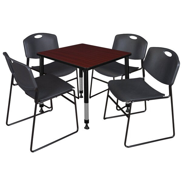 Tables > Height Adjustable > Square Table & Chair Sets, 30 X 30 X 23-37