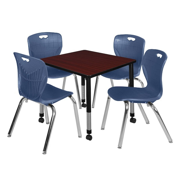 Tables > Height Adjustable > Square Mobile Table & Chair Sets, 30 X 30 X 23-34