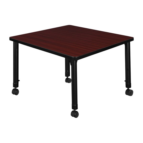 Tables > Height Adjustable > Square Mobile Tables, 30 X 30 X 23-34, Wood|Metal Top