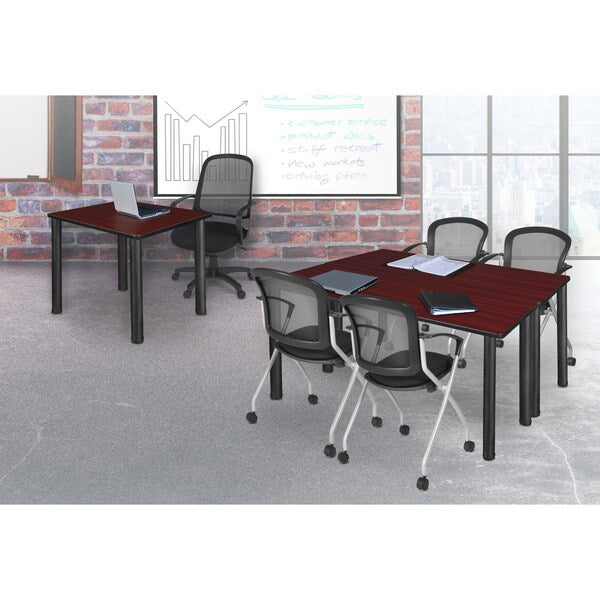 Square Tables > Breakroom Tables > Kee Square & Round Tables, 30 W, 30 L, 29 H, Wood|Metal Top