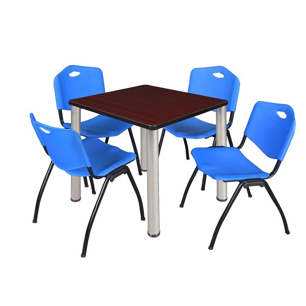 Square Tables > Breakroom Tables > Kee Square Table & Chair Sets, 30 W, 30 L, 29 H, Mahogany