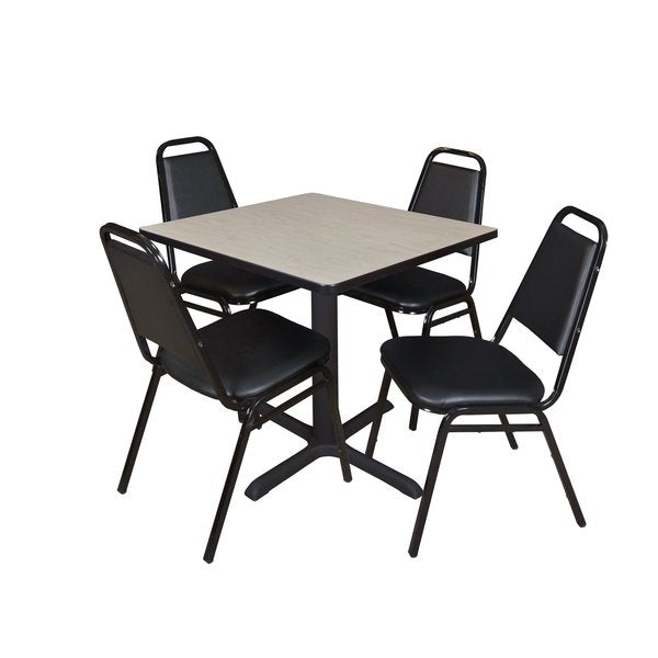 Square Tables > Breakroom Tables > Cain Square Table & Chair Sets, 30 W, 30 L, 29 H, Maple