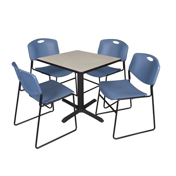 Square Tables > Breakroom Tables > Cain Square Table & Chair Sets, 30 W, 30 L, 29 H, Maple