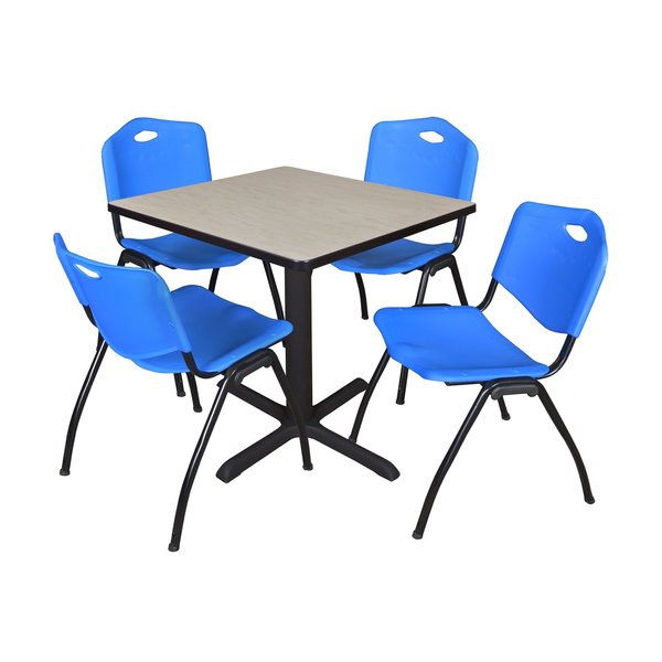 Square Tables > Breakroom Tables > Cain Square Table & Chair Sets, 30 W, 30 L, 29 H, Maple