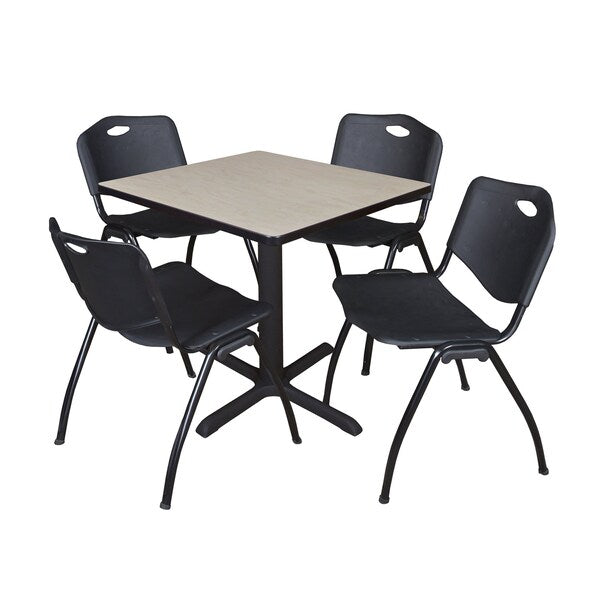 Square Tables > Breakroom Tables > Cain Square Table & Chair Sets, 30 W, 30 L, 29 H, Maple
