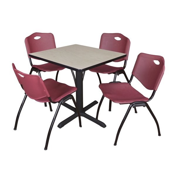 Square Tables > Breakroom Tables > Cain Square Table & Chair Sets, 30 W, 30 L, 29 H, Maple