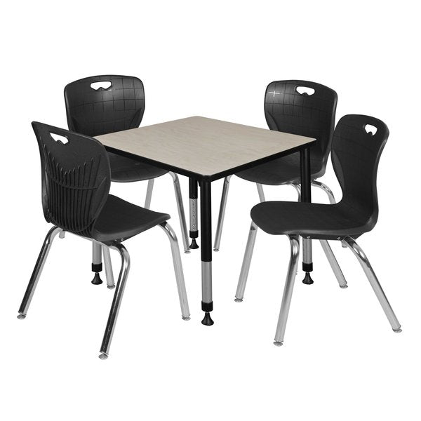 Tables > Height Adjustable > Square Table & Chair Sets, 30 X 30 X 23-39