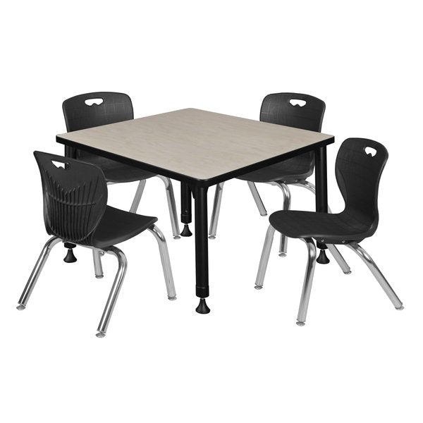 Tables > Height Adjustable > Square Table & Chair Sets, 30 X 30 X 23-39