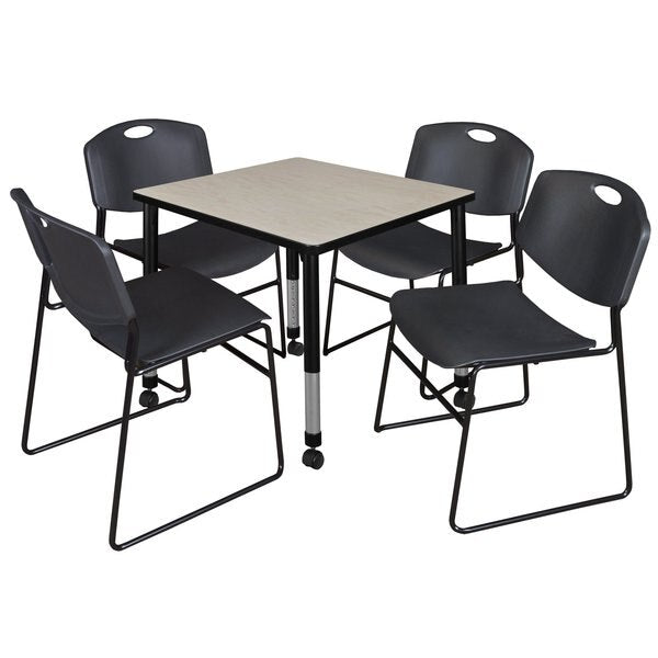 Tables > Height Adjustable > Square Mobile Table & Chair Sets, 30 X 30 X 23-34