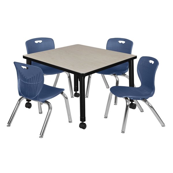Tables > Height Adjustable > Square Mobile Table & Chair Sets, 30 X 30 X 23-34
