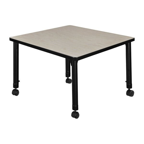 Tables > Height Adjustable > Square Mobile Tables, 30 X 30 X 23-34, Wood|Metal Top