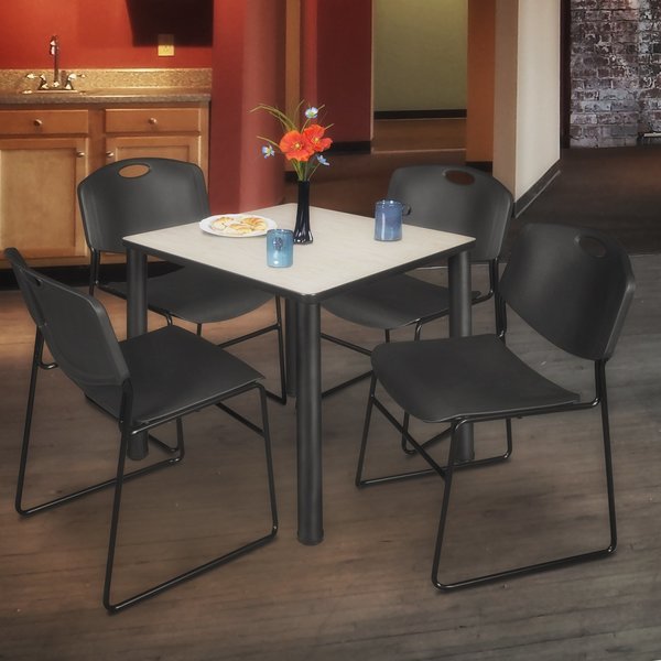 Square Tables > Breakroom Tables > Kee Square Table & Chair Sets, 30 W, 30 L, 29 H, Maple