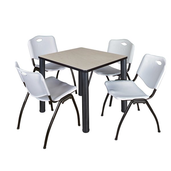 Square Tables > Breakroom Tables > Kee Square Table & Chair Sets, 30 W, 30 L, 29 H, Maple