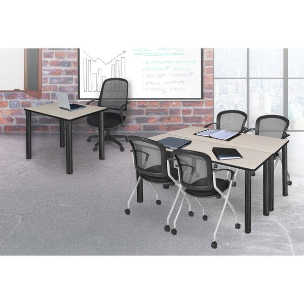Square Tables > Breakroom Tables > Kee Square & Round Tables, 30 W, 30 L, 29 H, Wood|Metal Top