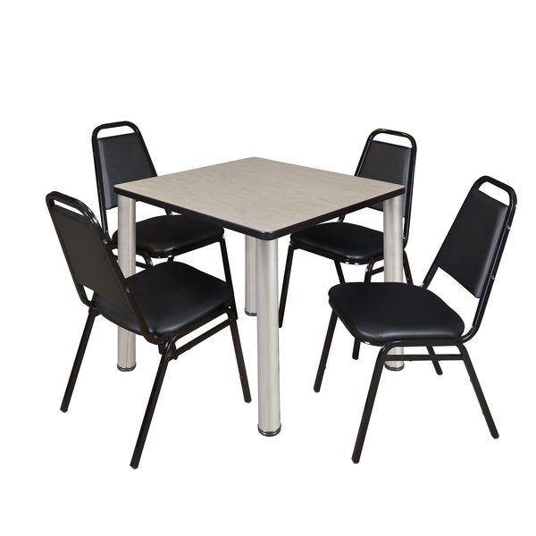 Square Tables > Breakroom Tables > Kee Square Table & Chair Sets, 30 W, 30 L, 29 H, Maple