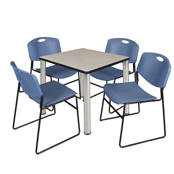 Square Tables > Breakroom Tables > Kee Square Table & Chair Sets, 30 W, 30 L, 29 H, Maple