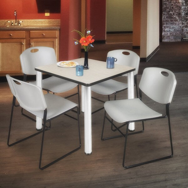 Square Tables > Breakroom Tables > Kee Square Table & Chair Sets, 30 W, 30 L, 29 H, Maple