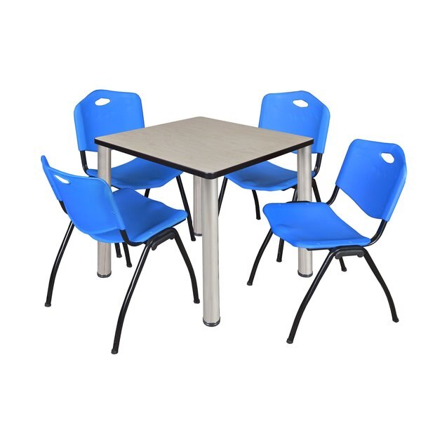 Square Tables > Breakroom Tables > Kee Square Table & Chair Sets, 30 W, 30 L, 29 H, Maple
