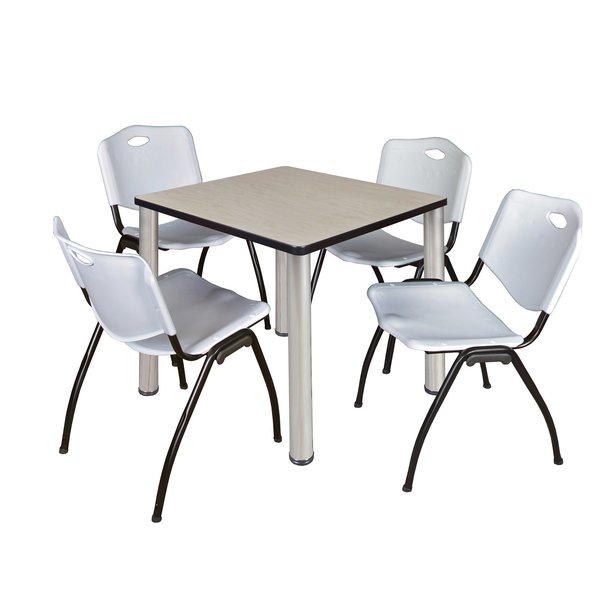 Square Tables > Breakroom Tables > Kee Square Table & Chair Sets, 30 W, 30 L, 29 H, Maple