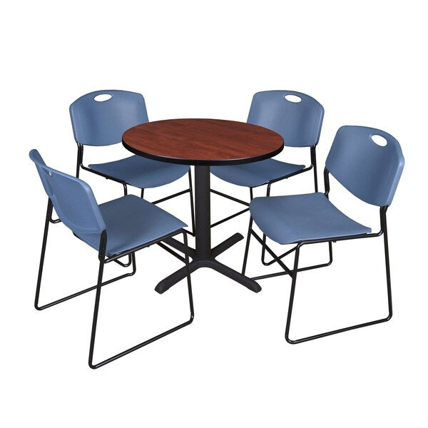 Round Tables > Breakroom Tables > Cain Round Table & Chair Sets, 30 W, 30 L, 29 H, Cherry