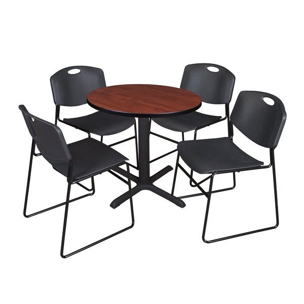 Round Tables > Breakroom Tables > Cain Round Table & Chair Sets, 30 W, 30 L, 29 H, Cherry