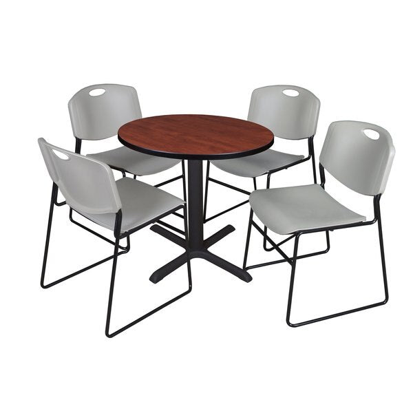 Round Tables > Breakroom Tables > Cain Round Table & Chair Sets, 30 W, 30 L, 29 H, Cherry