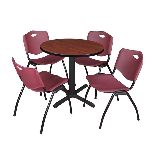 Round Tables > Breakroom Tables > Cain Round Table & Chair Sets, 30 W, 30 L, 29 H, Cherry