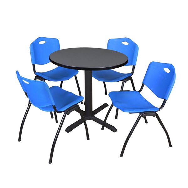 Round Tables > Breakroom Tables > Cain Round Table & Chair Sets, 30 W, 30 L, 29 H, Grey