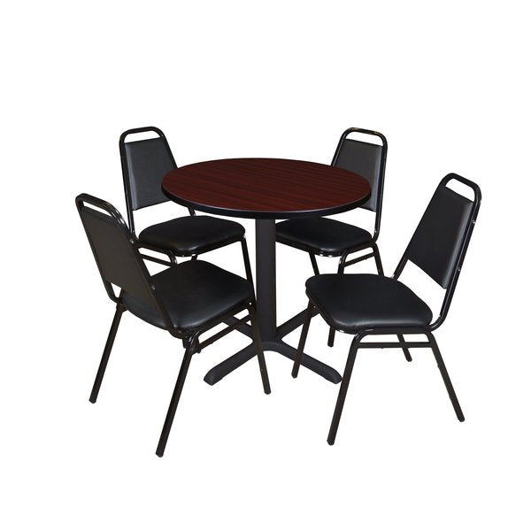 Round Tables > Breakroom Tables > Cain Round Table & Chair Sets, 30 W, 30 L, 29 H, Mahogany