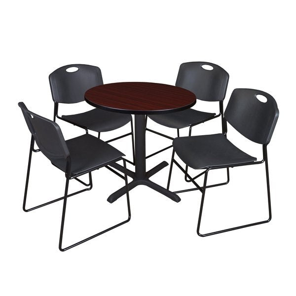 Round Tables > Breakroom Tables > Cain Round Table & Chair Sets, 30 W, 30 L, 29 H, Mahogany