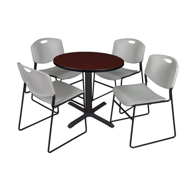 Round Tables > Breakroom Tables > Cain Round Table & Chair Sets, 30 W, 30 L, 29 H, Mahogany