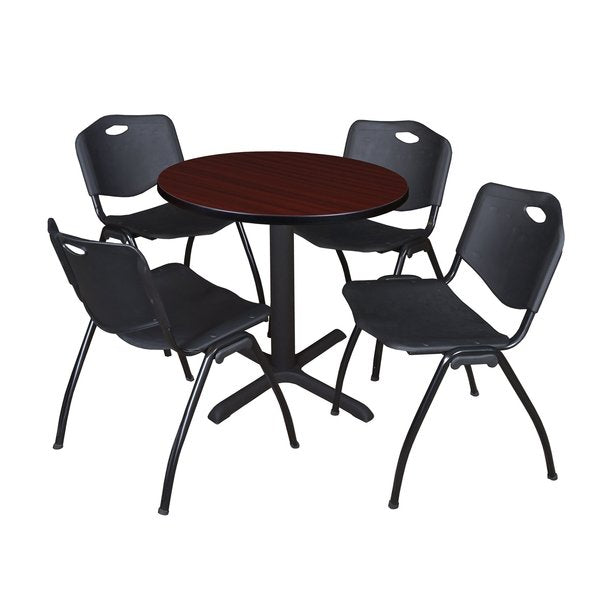 Round Tables > Breakroom Tables > Cain Round Table & Chair Sets, 30 W, 30 L, 29 H, Mahogany