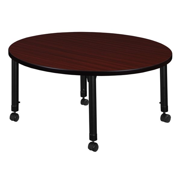 Tables > Height Adjustable > Round Mobile Tables, 30 X 30 X 23-34, Wood|Metal Top