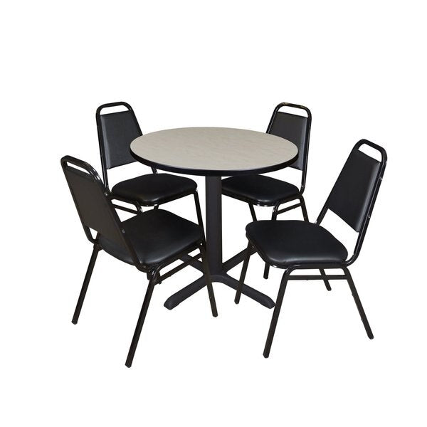 Round Tables > Breakroom Tables > Cain Round Table & Chair Sets, 30 W, 30 L, 29 H, Maple