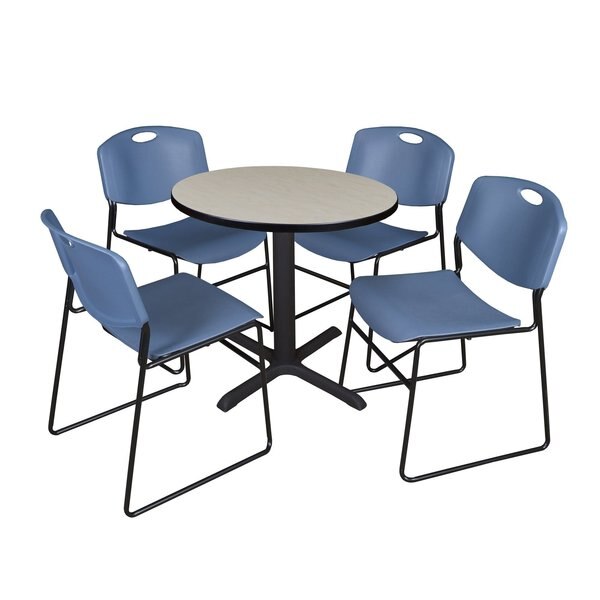 Round Tables > Breakroom Tables > Cain Round Table & Chair Sets, 30 W, 30 L, 29 H, Maple