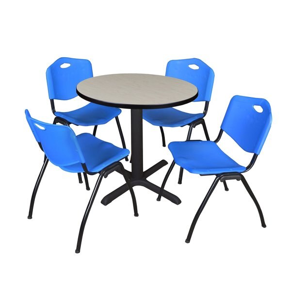Round Tables > Breakroom Tables > Cain Round Table & Chair Sets, 30 W, 30 L, 29 H, Maple