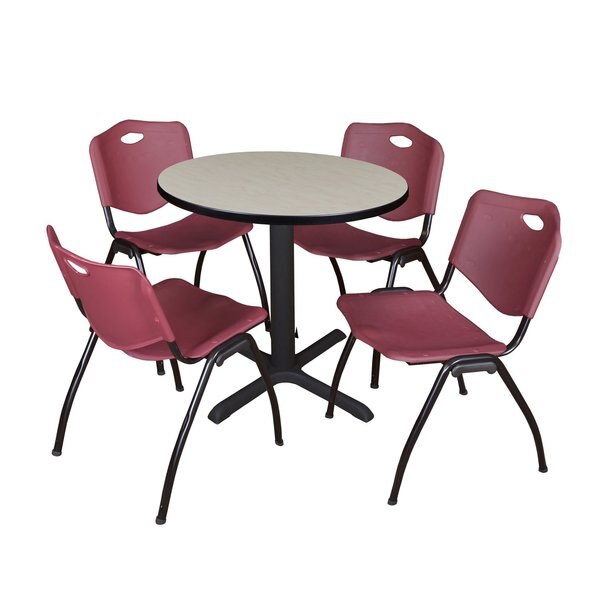 Round Tables > Breakroom Tables > Cain Round Table & Chair Sets, 30 W, 30 L, 29 H, Maple